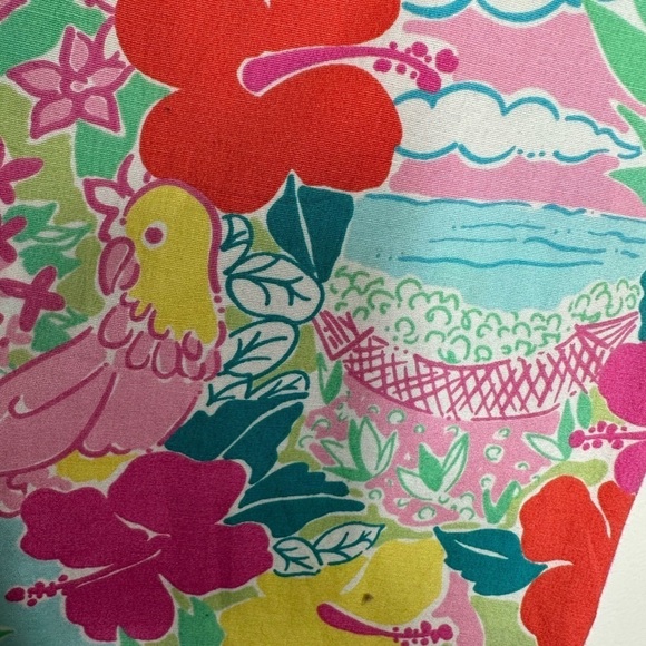 Vintage Lilly Pulitzer Floral Bird Tropical Print Cotton Pants Size 6 - Picture 3 of 7